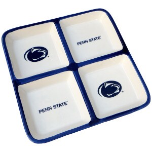 4 section ceramic tray with alternating Penn State and Athletic Logo